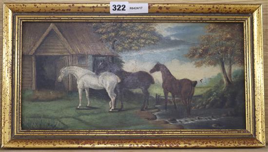 19th century oil, horses